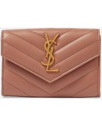 Saint Laurent - Cassandre Wallets Rose - Lyst