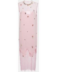Costarellos - Keeva Embellished Crepe And Lace Midi Dress - Lyst
