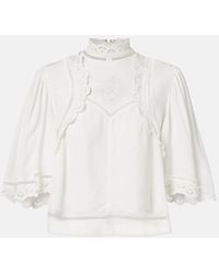 Isabel Marant - Frany Broderie Anglaise Crepe Top - Lyst