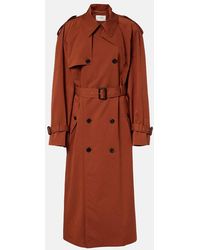 Saint Laurent - Oversized Cotton And Silk Trench Coat - Lyst
