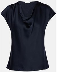 Vince - Draped Silk Satin Top - Lyst