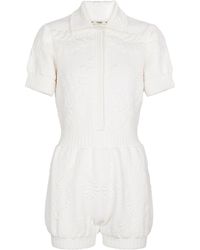 Fendi Floral Quilted Playsuit - White