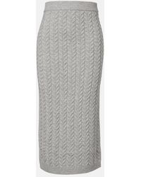 Max Mara - Max Mara Cable-Knit Wool And Cashmere Pencil Skirt - Lyst