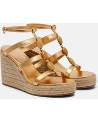 Gianvito Rossi - Shanti Leather Espadrille Wedges - Lyst