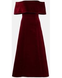 Emilia Wickstead - Carita Off-Shoulder Cotton Velvet Midi Dress - Lyst