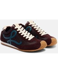 Loewe - Flow Runner 2.0 Suede-Trimmed Sneakers - Lyst