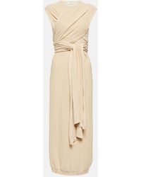 Lemaire - Cotton Knit Wrap Midi Dress - Lyst