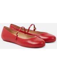 Gianvito Rossi - Carla Leather Mary Jane Flats - Lyst