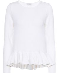 Co. Peplum Hem Wool Jumper - White