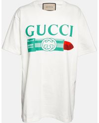 Gucci Logo Cotton Jersey T-shirt - Blue