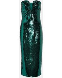 Roland Mouret - Sequined Strapless Midi Dress - Lyst