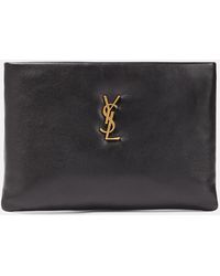 Saint Laurent - Calypso Small Leather Pouch - Lyst