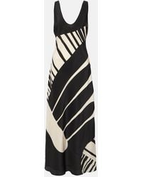 SIR. - Arte Printed Silk Satin Maxi Dress - Lyst