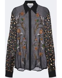 Dries Van Noten - Embellished Sheer Blouse - Lyst