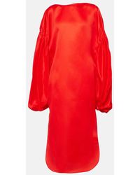 KHAITE - Zelma Puff-Sleeve Silk Gown - Lyst