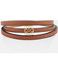 Loewe - Brown Calfskin Twist Bracelet - Lyst
