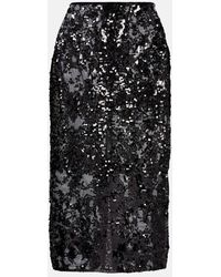 Victoria Beckham - Midirock Mit Pailletten - Lyst