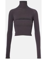 Alaïa - Second-Skin Cropped Cutout Top - Lyst