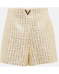 Valentino - Shorts VGOLD in jacquard di misto cotone - Lyst