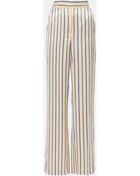 Veronica Beard - Grigore Striped Twill Wide-leg Pants - Lyst