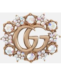 Gucci - GG Crystal-embellished Brooch - Lyst