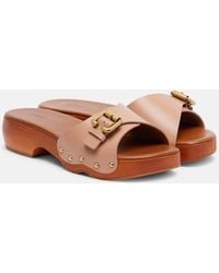 Chloé - Jeannette 40 Embellished Leather Clogs - Lyst