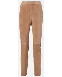 Max Mara - Amleto Suede Slim Pants - Lyst