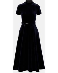 Emilia Wickstead - Camilla Cotton Velvet Midi Dress - Lyst