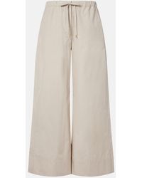 Max Mara - Cotton Poplin Wide-Leg Pants - Lyst