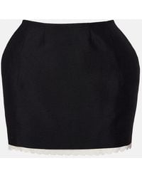 Magda Butrym - Lace-Trimmed Wool And Mohair Miniskirt - Lyst
