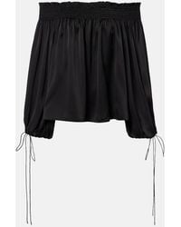 Chloé - Off-Shoulder Silk Satin Top - Lyst