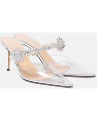 Mach & Mach - Crystal Flower Embellished Pvc Pumps - Lyst