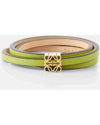 Loewe - Twist Anagram Leather Bracelet - Lyst