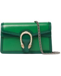 Gucci Dionysus Super Mini Leather Shoulder Bag - Green