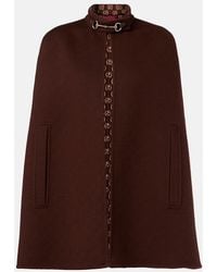 Gucci - Horsebit Wool Cape - Lyst
