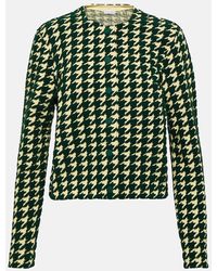 Burberry - Houndstooth Cotton-blend Cardigan - Lyst