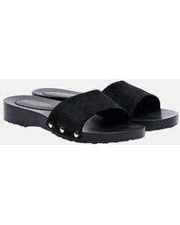 Gianvito Rossi - Pantoletten Riviera Aus Veloursleder - Lyst