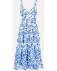 Poupette - Coco Printed Cotton Midi Dress - Lyst