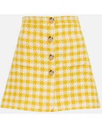 Miu Miu - Houndstooth Wool-Blend Miniskirt - Lyst