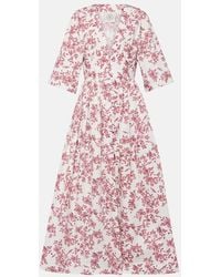 Emilia Wickstead - Robe Midi Elowen Imprimee En Coton - Lyst