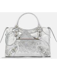 Balenciaga - Le City Small Metallic Leather Tote Bag - Lyst