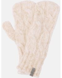 Brunello Cucinelli - Embellished Cable-Knit Wool Gloves - Lyst