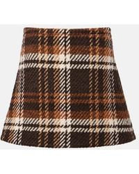Patou - Checked Wool-Blend Miniskirt - Lyst