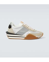 Tom Ford - James Suede-trimmed Sneakers - Lyst