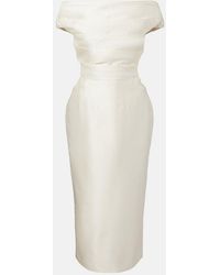 Rachel Gilbert - Bronte Off-Shoulder Wool And Silk Cocktail Dress - Lyst