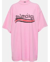 Balenciaga - Logo Printed Crewneck T Shirt - Lyst