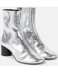 Isabel Marant - Ankle Boots Laeden aus Metallic-Leder - Lyst