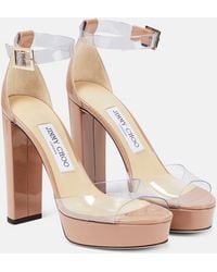 Jimmy Choo - Albi 120 Pvc And Leather Platform Sandals - Lyst