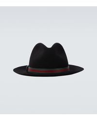 Gucci - Web Stripe Wool Panama Hat - Lyst