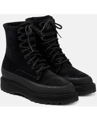 Le Monde Beryl - Dolomite Shearling-Trimmed Suede Ankle Boots - Lyst
